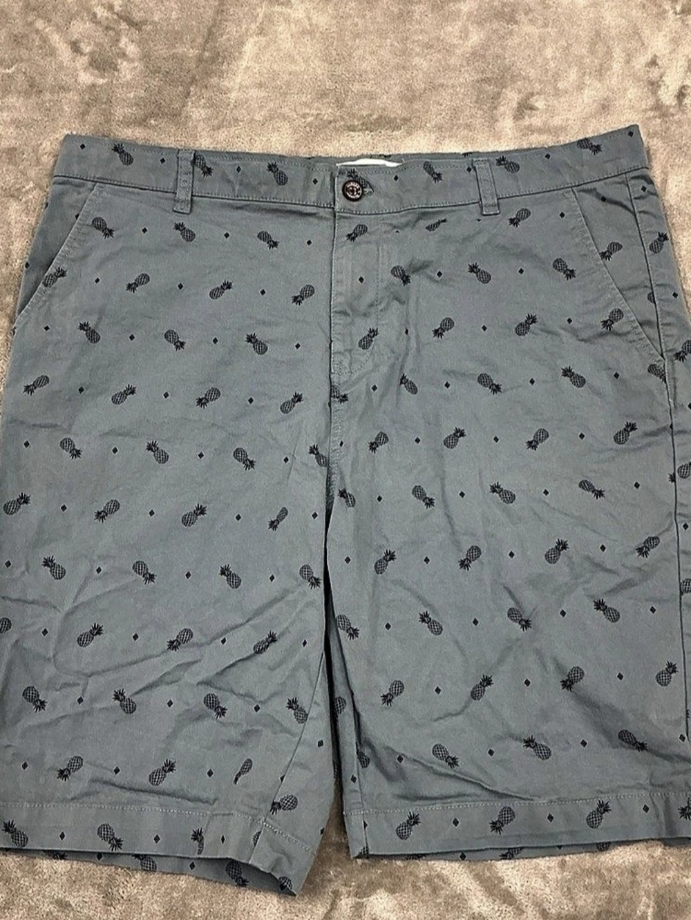 Hudson & Barrow pineapple Printed Flat Front Shorts Men's Size 38 blue casual